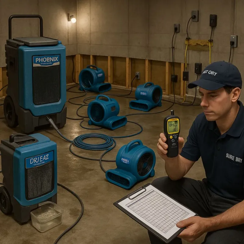 Structural Drying and Dehumidification process in Versailles, MO